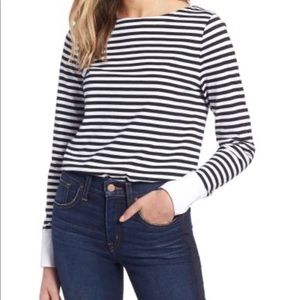 1901 Black and White Striped Top